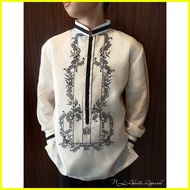 ۞ ◴ ☃ CHINESE COLLAR BARONG FOR MEN BLACK EMBROIDERED BARONG TAGALOG