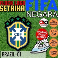 ~~~~~] Patch Badge Emblem Flock iron-on Jersey Shirt FIFA Logo BRAZIL BRAZIL BRAZIL BRAZIL [01]