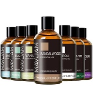 MAYJAM 1PCS 100ML Essential Oil with Dropper Sandalwood Lavender Eucalyptus Vanilla Aroma Oil For Hu