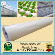 UV Plastic Sheet 6 mil - 150 Microns - 9ft x 1 Meter For Greenhouse Roofing / Construction