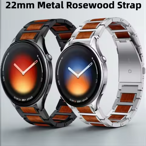 22mm Metal Rosewood Strap for Realme Watch 5 S Xiaomi Watch 5 S4 Bracelet OnePlus Watch Lite 3 2 2R 