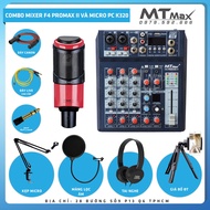 Combo thu âm karaoke livestream đỉnh cao siêu phẩm 2024 Mixer F4 Pro Max II và Micro K320 tặng full
