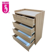 SEA HORSE Cabinet with 5 Drawers with 2 lockers!