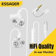 Essager หูฟังแบบมีสายชนิด C การ์ดเสียงในตัวหูฟังแบบมีสายรอบทิศทางไมโครโฟนการเล่นเกมสดการสตรีมมิ่งแบบ