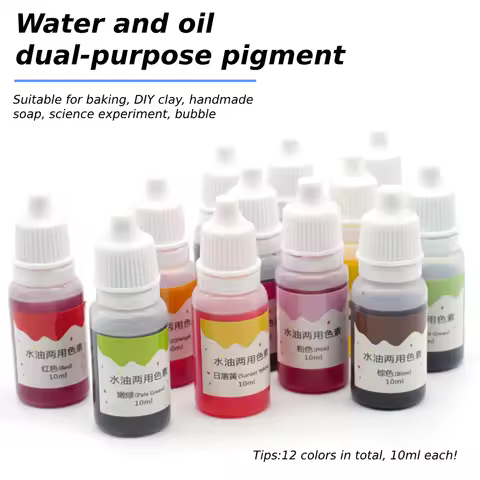 12Pcs Food Skin-freindly Color Pigments Soap Dye Baking Cooking Icing Cake Bath Soap Resin Crafts Su