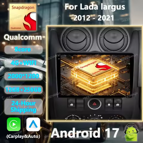 Android 17 Car Radio For Lada Largus 2012 - 2021 Carplay Auto 4G WIFI QLED Multimedia Video Player G