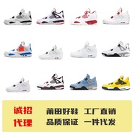 Putian Shoes AJ4 Wear-Resistant Hot Lava White Cement Electric Female Black Red Laser Milk Tea Joe 4