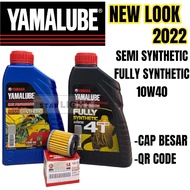 YAMALUBE 10W40 4T FULLY SYNTHETIC 10W40 4T SEMI SYNTHETIC MOTOR ENGINE OIL MINYAK ENGINE (1 LITRE) + OIL FILTER