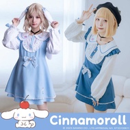 [JJ5048] Big-Eared Dog Happy Doll Collar Bow Lace Stitching Embroidered Ears Long-Sleeved Dress [JJ5