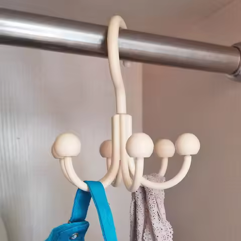 1PCS Rotatable Six-pronged Hook - Clothing Hook - Hat Hook - Household Underwear Strap Hook - Tie an