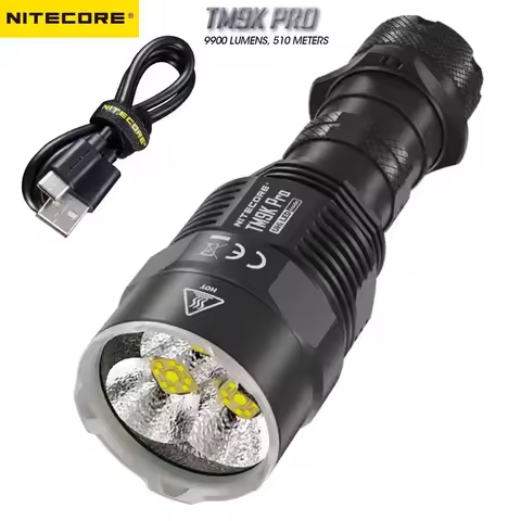 NITECORE TM9k Pro Powerful Rechargeable Tactical Flashlight 3 x UHi LED 9900LM,Spotlight+Floodlight 
