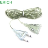 ERICH1 Power Extension Cord LED String Light 3M 5M Cable Plug Standard Christmas Lights For Holiday 