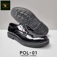 ALEX SHOES POL-01 CHAROL/WET LOOK MEN'S PATENT SHOES FOR SECURITY GUARD AND POLICE