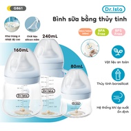 Dr.isla Glass Milk Bottle 80ml 160ml 240ml BPA Free Anti-Colic Design Suitable for Newborns GB61 Bot