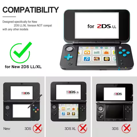 Transparent PC Hard Case Shell Housing Protected Cover Case for New 2DS XL and for 2DS LL Protective