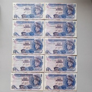 Malaysia Siri 5 RM1 1Set10pcs 50-60%Baru Haji Taha Koleksi Duit Lama Old Banknote