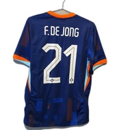 F. De Jong #21 Netherlands Away Euro 2024 Timnas Belanda Holland Nederland Eropa 24 Original Jersey 
