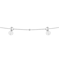 FAR EAST 18K/750 White Gold Double C Charm Anklet