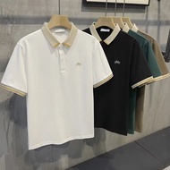 M-5XL Fashion Plus Size Korean Casual Short Sleeved Collar T Shirt Polo Shirt Men