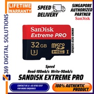 Extreme Pro MicroSD 32GB V30 U3 C10 A1 UHS-1R100MB/s W90MB/s SD adap SDSQXC LifetimeWarranty-SanDisk