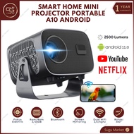 Mini LED Projector A10 Android 11.0 2500 Lumens Wifi Bluetooth I Projector A10 Android Screen Mirror
