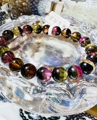 天然黑美人半盆彩色碧璽9.4-9.9mm29.21g高磁場頻率正調頻旺夫石