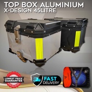 EMS X DESIGN TOP BOX ALUMINIUM MOTORCYCLE 45L + BASE PLATE RSX RS LC135 135LC Y15 NMAX ADV150 MT15 XMAX Y16