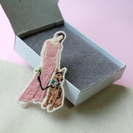 客製化人像+毛小孩手工刺繡布章/燙布貼 | 客製化禮物情人母親節