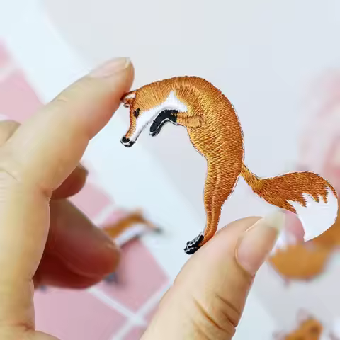 Fox Applique Embroidery Apparel Fox Patch Clothing Repair Patches DIY Phone Case Handmade Animal Pat