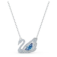 GENUINE - SWAROVSKI Dancing Swan necklace (Swan, Blue, Rhodium plated) - Swan necklace/boat, Blue cr