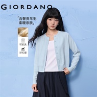 GIORDANO WOMEN Embroidery round neck cardigan 12355603