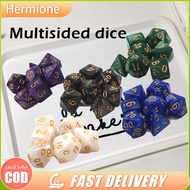 7pcs/set Polyhedral Dice D4 D6 D8 D10 D12 D20 Dice DND Dice Set Dungeons and Dragons Game Dice Marbl