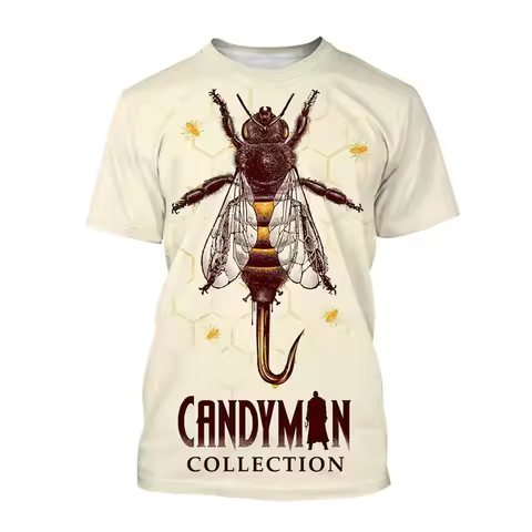 Fashion Hot Sale Candyman 3D Printing T-Shirt Horror Movie Casual Round Neck Short Sleeve Unisex Sal