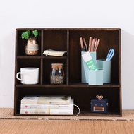 Solid Wood Desktop Storage Box Desk Supplies Shelf Teacup Holder Cosmetic Storage Shelf Sundries Org