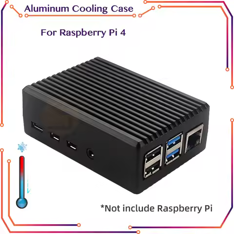 Aluminum Alloy Case for Raspberry Pi 4 Black Box Metal Shell Passive Cooling Enlosure Case for Raspb