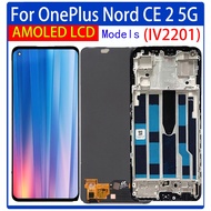 6.43" Original AMOLED For OnePlus Nord CE 2 5G LCD Display+Frame Touch Panel Digitizer For OnePlus C