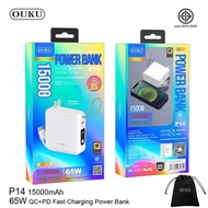 แถมฟรี ถุงใส่ Powerbank มีปลั้กในตัว 15000mAh OUKU-P14 มีสายในตัว พาวเวอร์แบงค์ชาร์จเร็ว Fast Charge