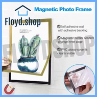 FLOYDSHOP 1pc A4/A3 Magnetic Poster Holder Self-adhesive Back Poster Display Frames for Office