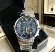 EMPORIO ARMANI 阿瑪尼 AR2448 手錶 深藍色 43mm 鋼帶 石英機芯 商務休閒