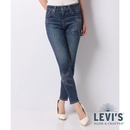 Levis 女款 LMC MIJ日本製 721高腰緊身窄管牛仔長褲 / 日本職人磨損雕花工藝 / 靛藍赤耳 / 及踝款 熱賣單品