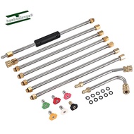 7 Pieces Pressure Washer Extension Wands 10Ft Replacement , Curved Rod 30 or 120 Degree, 6 Pieces  N