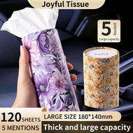 (100Pcs/Ctn)Joyful Souvenir Floral Batik Car Tissue Facial Tissue Cylinder Tissue Box Tisu Kereta Ti