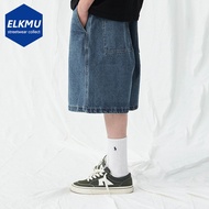Denim Shorts Men's Summer Casual Loose Blue Jeans Shorts Baggy Harajuku Streetwear Hip Hop Short Pan
