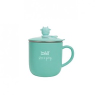 b&h 不銹鋼三合一保溫杯連蓋和吸管 - 粉藍色