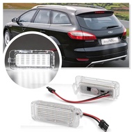 2PCS LED License Number Plate Lights For Ford EcoSport Fiesta Focus Galaxy B-Max C-Max Kuga Mondeo M