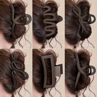 Sg Seller 2025 New Style Coffee Color Large Grab Clip Female Hair Clip Back Head Plate Hair Volume M