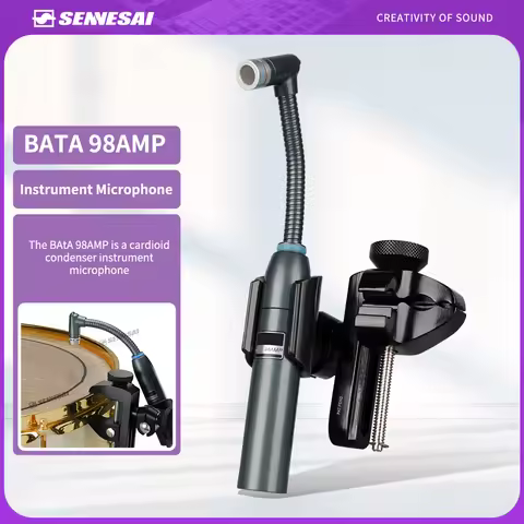 SENNESAI 98AMP Flexible Gooseneck Cardioid Condenser Instrument Percussion Microphone Mic,For Toms S