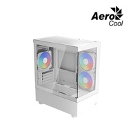 Aerocool VIEWPORT MINI PC Case - Mini Tower / ARGB / Steel + Tempered Glass / White