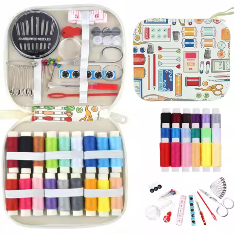 Exquisite printed needle and thread bag set, multifunctional and multi style needle and thread stora