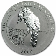 2008 Australia 1 oz Silver Kookaburra BU.